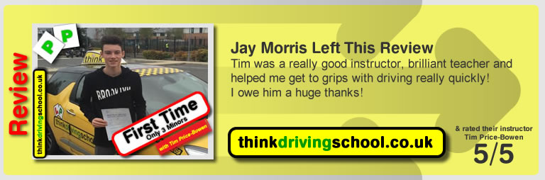 Jay Morris left this awesome review of tim price-bowen at think driving school