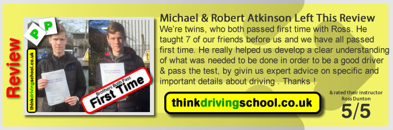 Michael and Robert Atkinson passed with ross dunton from guildford driving school after doing an intensive driving course