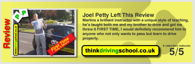 Gina Hunt left this awesome review after she passed after drivng lessons in farnborough with martin hurley