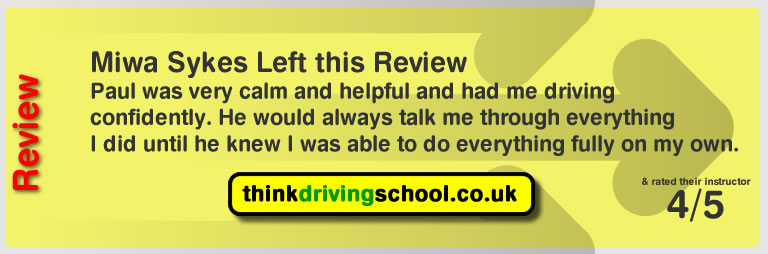 Miwa passed and left this review of Watford driving instructor paul power