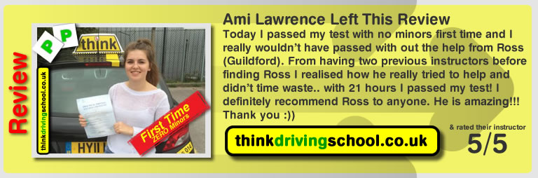 Kelly passed with ross dunton from guildford driving school